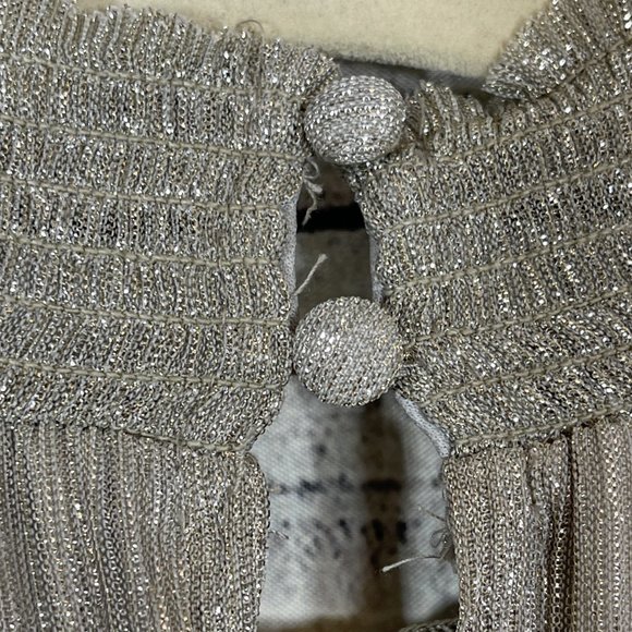 NWT MSK Petites Metallic Silver Gold Knee Cocktail Party Tiered Dress Sz… - Picture 11 of 15